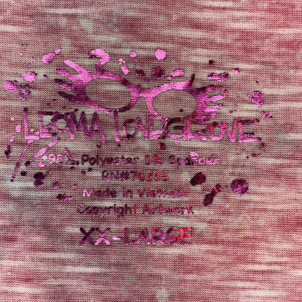 Leoma Lovegrove T-Shirt Lot Women XXL Pink Blue Flamingo Eagle Art Tie Front - Picture 5 of 13